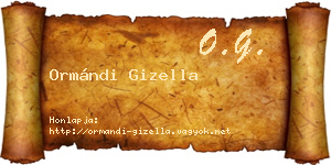 Ormándi Gizella névjegykártya